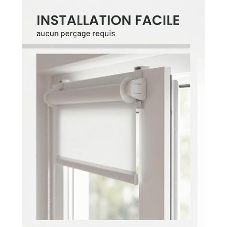 Set of 4 Long Double Roller Blind Brackets for Clamping and Clamping No Drilling Accessories or Spare Parts for Fixing to PVC Windows, French Doors (1/4)