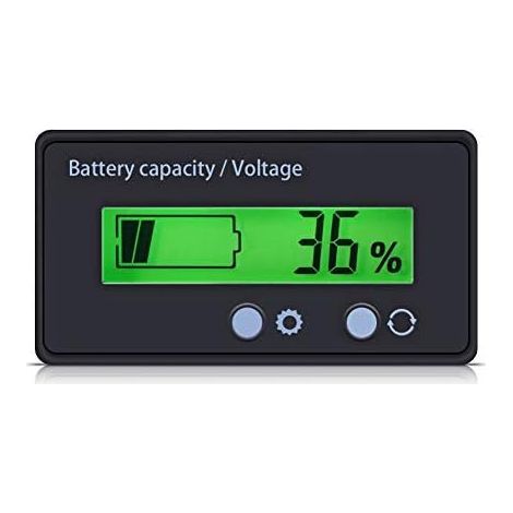 Batteriemessgerät, Anzeigegerät zur Überwachung von Spannung und Kapazität der Batterie mit Anschlusskabel 12-48V - (1/5)