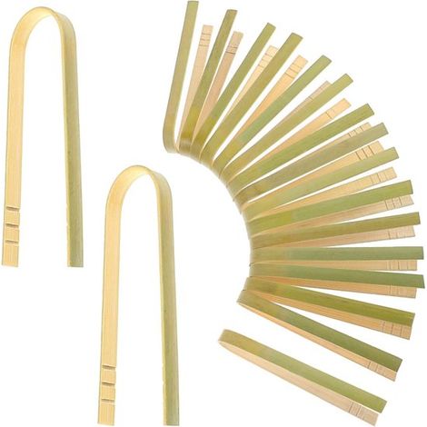 Dailygoods - Pinzas de bambú, 20 unidades - Pinzas pequeñas de madera - Reutilizables (1/5)