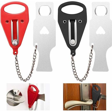 Filiyano – sac de rangement pour – Lot de 2 verrous de porte portables avec sac de rangement pour hôtels, écoles, salles de bains. (1/5)