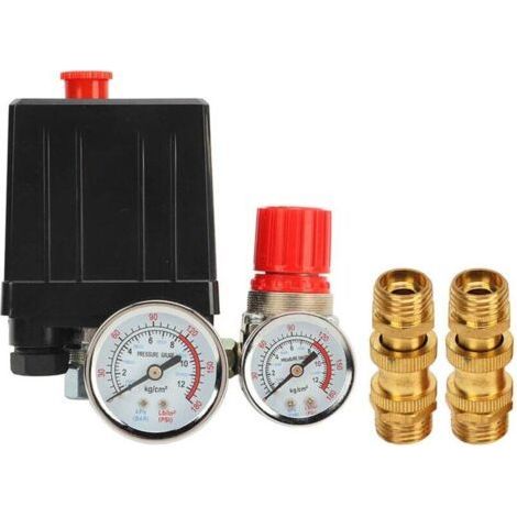 Air Compressor Pressure Regulator with 1/4 Inch Threaded Valve Gauge (1/4)