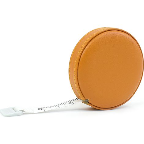 Ruban De Mesure Rétractable - Pour Couture Et Prise De Mesures Corporelles - 150 Cm - En Cuir - Avec Bouton Central - 1 Pièce (1/5)