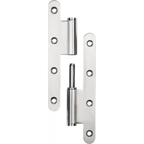 Cyslmuk – Removable rounded hinge in 304 stainless steel – Dimensions 140x60x2.5mm – For heavy doors – Capacity 25 kg (1/5)