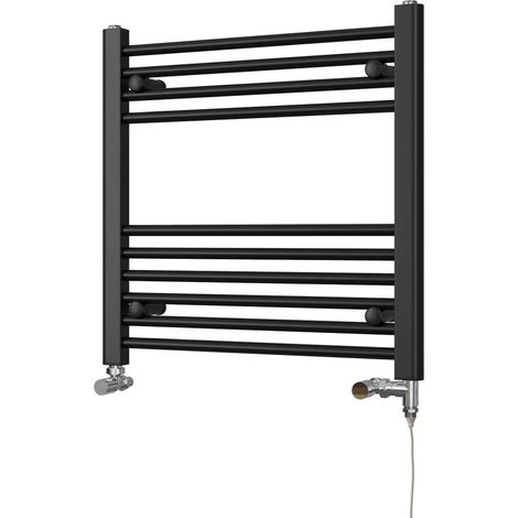 Zennor - Black Dual Fuel Towel Rail H600mm x W600mm Standard - Straight (1/3)