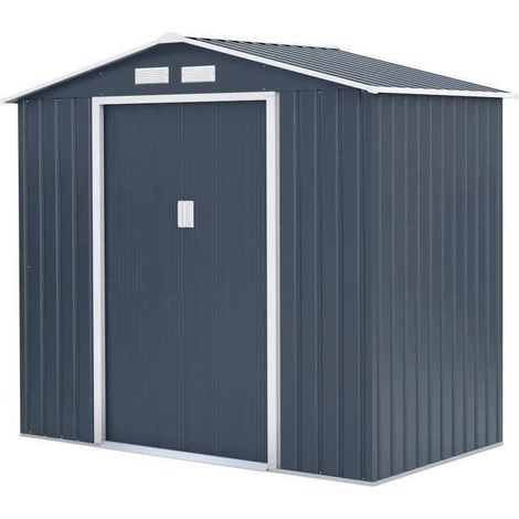 Abri de jardin acier 2,7 m2. avec kit dancrage inclus (1/4)