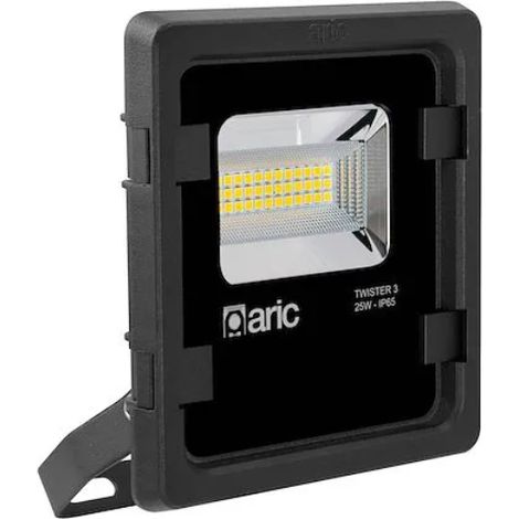 Aric 50823 TWISTER 3 - Proyector para exteriores IP65 IK08, negro, 90°, LED integrado de 23,5 W, 3000 K, 3000 lm (1/2)
