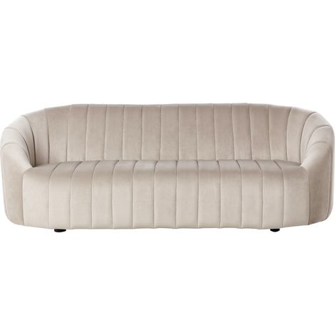 Sofá 3 plazas terciopelo asiento acolchado respaldo bajo retro contemporáneo beige Malung