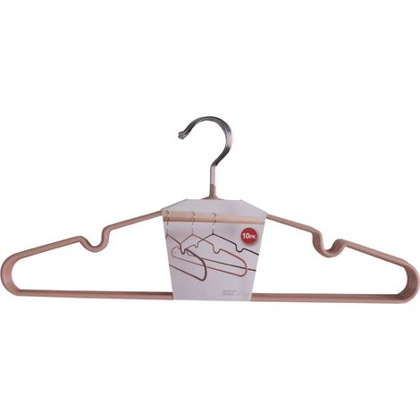 Massa Kleiderbügel mit Beschichtung, Set von 10 rosa. (1/4)
