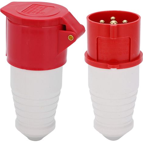 Connecteur industriel 380-415V 16A prise fiche 4 pôles 3 phases (3P+T) étanche IP44, jeu prise mâle femelle pour machine, camping-car, atelier (1/5)
