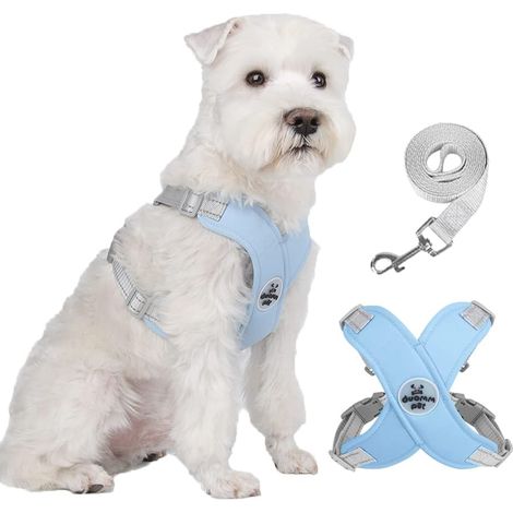 Harnais pour chien Pet X Frame anti-traction avec laisse, étrangleur réfléchissant réglable et gilet rembourré (bleu)