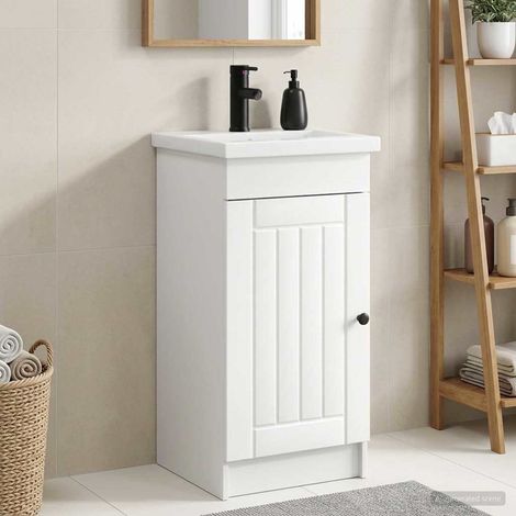 vidaXL Mobile da bagno con lavabo Bianco 42 x 40 x 84,5 cm