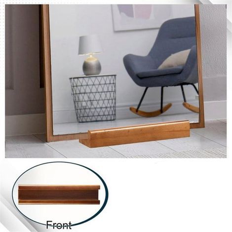 Freistehender Spiegelständer aus Holz mit rutschfestem Fuß für Ganzkörperspiegel, 25 x 5,8 x 3,8 cm, stabiler Stand, braun (1/5)
