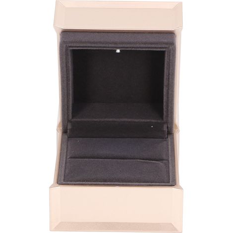 Boîte à bague couleur champagne avec éclairage LED, écrin de luxe en velours pour mariage, coffret cadeau de bijoux avec lumière LED pour une demande en mariage (1/5)