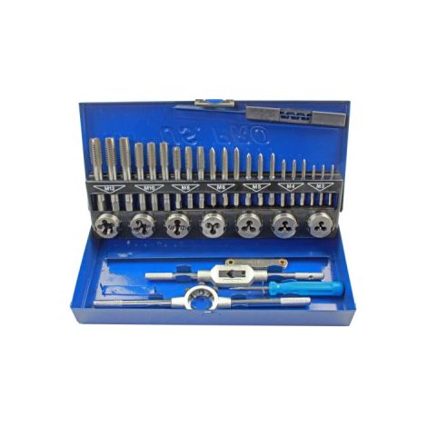 US PRO Tap And Die Set 32PC Metric M3-M12 2625 Taper Plug & Bottoming Dies (1/5)