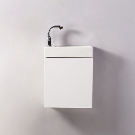Meuble Lave main - Blanc - City - 38x14 cm - Minimalist (1/5)