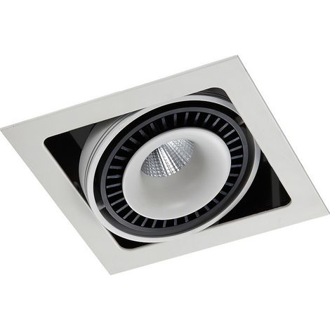 Italux Alessa - Plafonnier encastré LED technique moderne blanc mat, noir, blanc chaud 3000K 1340lm (1/2)