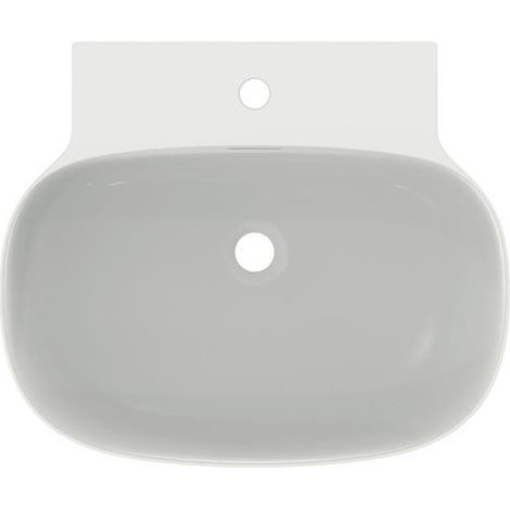 Lavabo IS Linda-X 1 trou d'écoulement avec vidange 600x500x135 mm Blanc soie