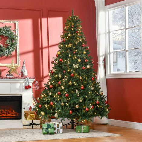 Albero di Natale, 700 LED bianco caldo, 2154 rami, ignifugo, plastica/metallo, 210 x 142 cm, verde (1/5)