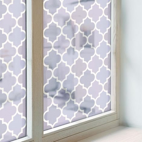 Fensterfolie 200x146 cm Blickdicht Dekorativ Folie für Badezimmer Schlafzimmer Selbstklebend Sichtschutz Fenster Milchglas Geometrische Muster
