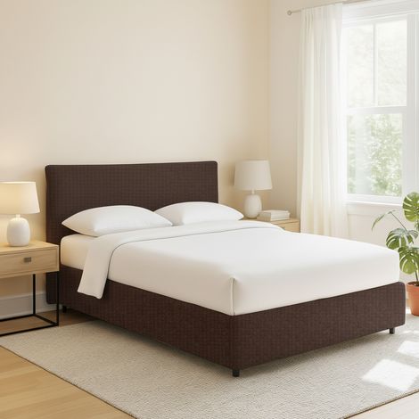 Letto Matrimoniale Tipton, Sfoderabile, Contenitore Made in Italy, Marrone (1/5)