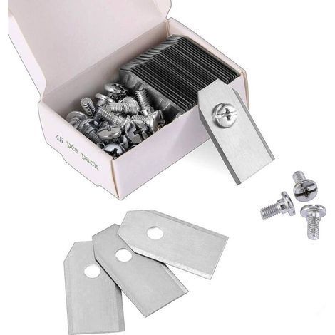 DBBEGK 45 x Lames de Couteau en Titane pour Toutes Les Tondeuses Robotiques Husqvarn/Automower/ Yardforce/Gardena(3g-0.75mm) Avec 45 Vis, Lames de Rechange pour Modèles 105,310,315,320,420,430x,r40i (1/5)