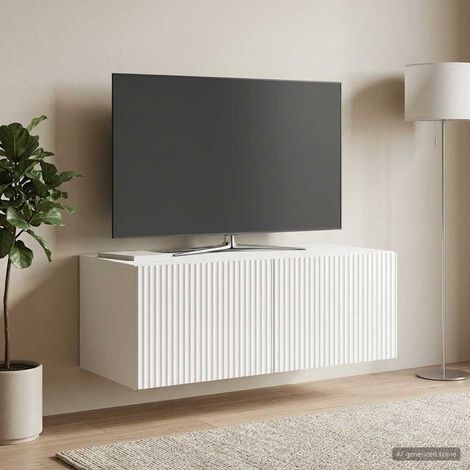 Wandmontierter TV-Schrank Hochglanz Weiß 78,5 x 41 x 30 cm (1/5)