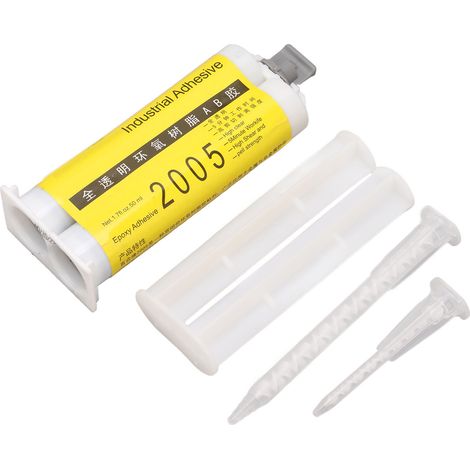 Colle AB, résine époxy haute viscosité, totalement transparente, prise rapide en 5 minutes, idéale pour le bricolage, 50 ml