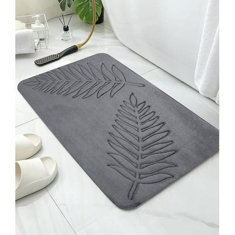 apis de Bain en Mousse à Mémoire de Forme,Tapis Salle de Bain Épaissi Tapis Sortie de Douche Absorbant,Mousse à Mémoire Forme Doux et Confortable (1/4)