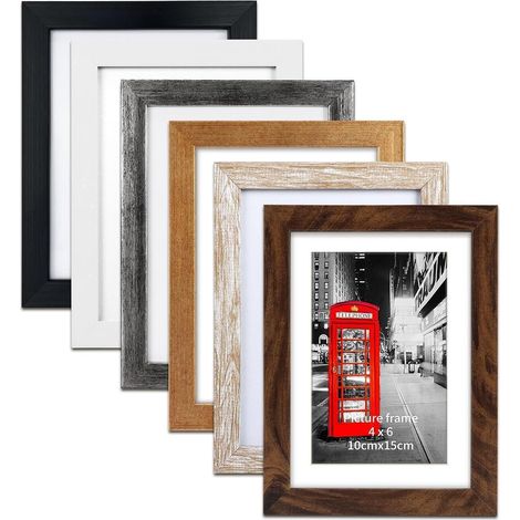 Bilderrahmen Set 10x15 6er-Set Holzmaserung 10x15/13x18cm (1/5)