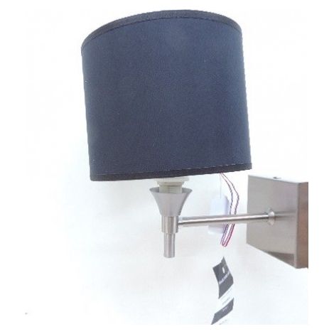 Applique murale intérieure chrome avec abat-jour tissu noir Ø 180mm lampe E14 230V (non incl) IP20 VALA TRAJECTOIRE 004643