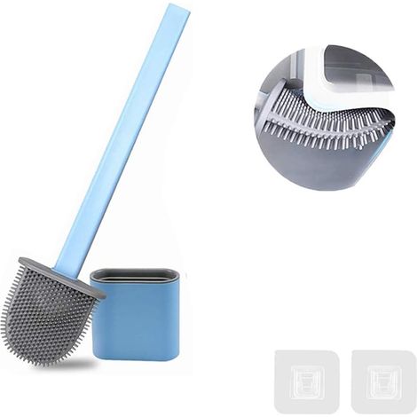 Brosse de toilette hygiénique, brosse de nettoyage de toilette flexible en silicone TPR de qualité supérieure, conception ergonomique pour une hygiène optimale-AquaForge (1/5)