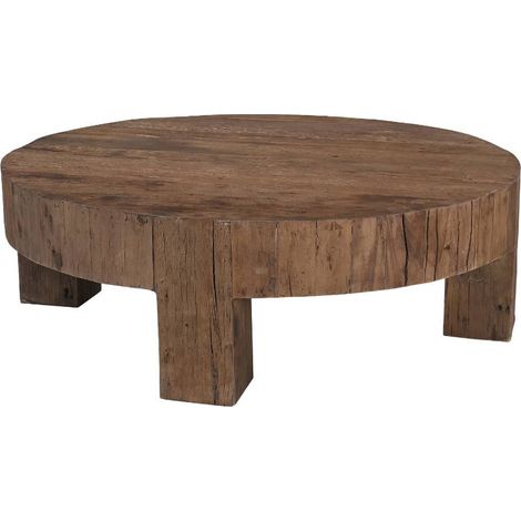 Table basse ronde en bois recyclé Capucine (1/5)