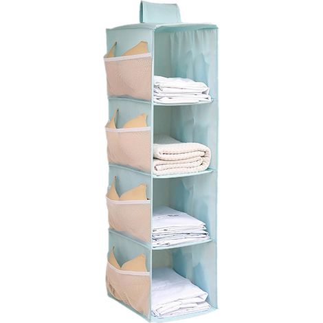 Penderie Suspendue Pliable,Organisateur de Placard à Compartiments Multiples avec Poches Latérales en Maille,Rangement pour Maison,Camping-Car et Camping (1/5)