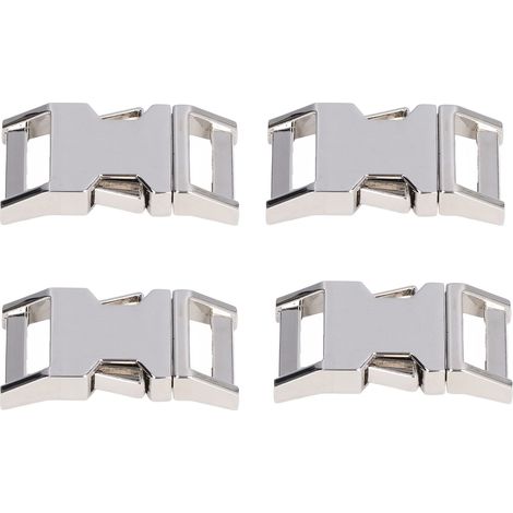 Boucle décorative en métal de 25 mm pour sac, boucle en alliage, boucle pour sac à dos, mousqueton, boucle à déclenchement latéral, 4 pièces/sac, nickel blanc (1/5)