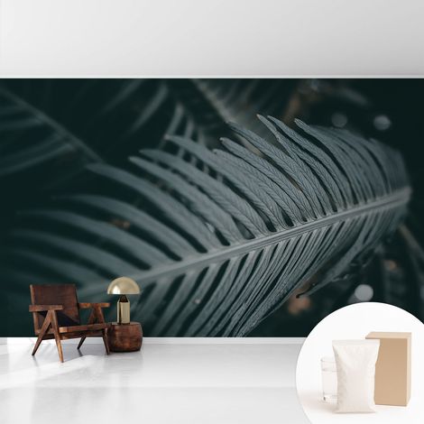Tapete Vliestapete mit Kleber - modernes Design - Wohnungsdeko - geruchslos - langlebig Grünes Blatt 416x254 cm (1/5)