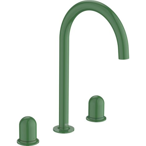 ROCA A5A3V3FP20 NU Grifo Bimando Lavabo con Manetas de Repisa Maneta Dome Verde Menta - ref: A5A3V3FP20