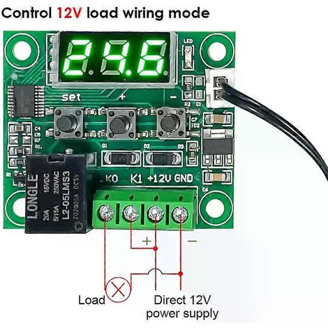 Für W1209 DC 5V 12V 24V Heiz-/Kühlthermostat Temperaturregler Schalter Temperaturregler Thermometer Thermo NTC Sensor-JXLGV (1/4)