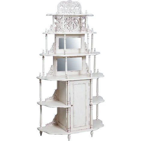 Etagere en bois d'acajou massif finition noyer L100xPR39xH190 cm