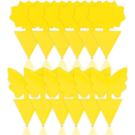 Lot de 12 pièges à mouches des fruits et moucherons, autocollants anti-insectes naturels jetables intérieur/extérieur contre moustiques, moucherons de terreau et insectes volants (1/5)