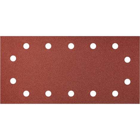 Papel de lija con velcro de 115 x 230 mm, K240, 5 unidades, con agujeros. (1/2)