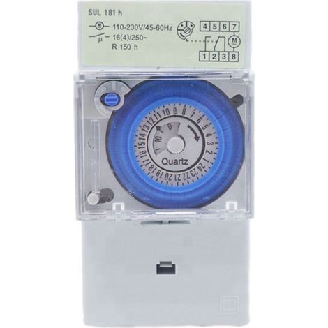 Minuterie mécanique 24h – Moteur à quartz 16A – Alimentation AC110-230V – Programmation automatique pour divers appareils - 110-230VAC (1/3)