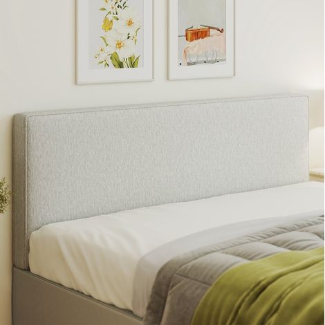 Cabecero de pared capitoné 160 x 10 x 60 cm de tela blanco crema HAVRYA (1/4)