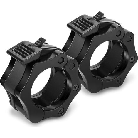 Drado 2 x Olympic Dumbbell Collars Black Dumbbell Clips Olympic Dumbbell Clamps Collars Weight Bar Clips for Weightlifting (1/5)