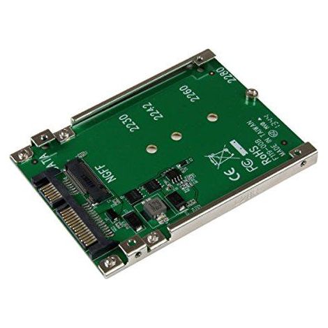 StarTech.com M.2 SATA SSD auf 2.5 Zoll SATA Adapter - M.2 NGFF auf SATA Konverter - 7mm - Open-Frame Gehäuse - M2 Festplattenadapter - Nicht kompatibel mit NVMe (1/5)