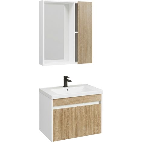 Ein Badezimmermöbelset Mit Waschbecken Rea Db31A Faro 60Cm Beige