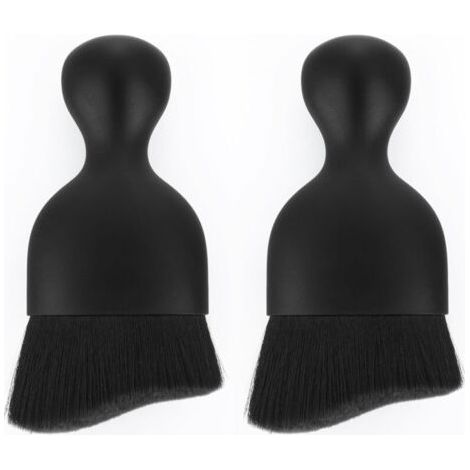 (Style B)Brosse à poussière intérieure sans Rayures, 2 pièces, Brosse Douce de Nettoyage intérieur de Voiture Brosse de détail de Voiture brosses de Nettoyage de Voiture(Marron Clair, Noir) (1/5)