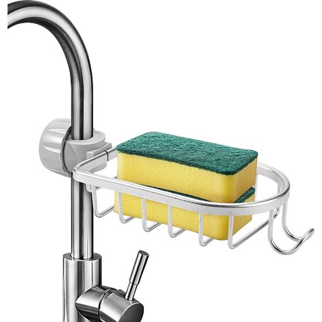 Porte Eponge - Rangement Cuisine, Aluminium Organisateur Rangement Evier, Pas De PerçAge Support Eponge Evier Rangement Eponge Cuisine, Salle De Bains Support Savon - Silive