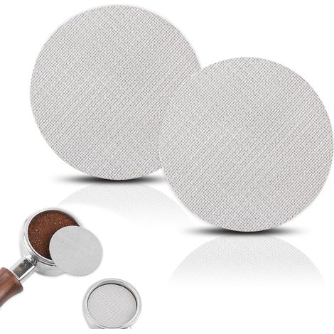 2-teiliger 58-mm-Kaffeefilter aus Edelstahl für Filterhalter wiederverwendbarer 1,7 mm dicker und 150 Mikron Filter für Espressofilter mit Filterhaltern.