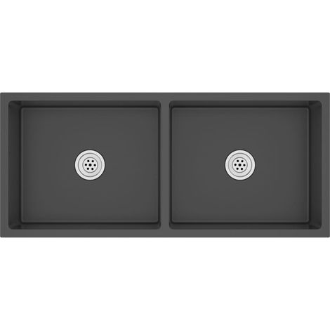 Lavello da cucina fatto a mano lavabo da cucina bagno arredamento per la casa 100 x 44 cm acciaio inox nero 020002474