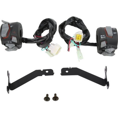 Interrupteur guidon moto 22mm feux de route/croisement, bouton start phare rouge, étanche IP65 universel pour amélioration (1/5)